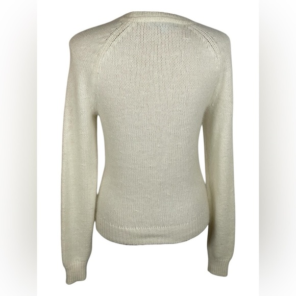 ANTONIO MELANI Sweater Cream Rabbit Fur Pearl Super Soft Neutral Size Small - Picture 2 of 5